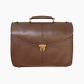 Brown Leather Businessman Briefcase Isolated onÃÂ White Background